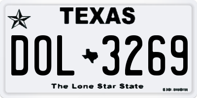 TX license plate DOL3269