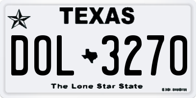 TX license plate DOL3270