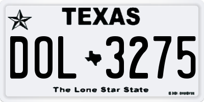 TX license plate DOL3275