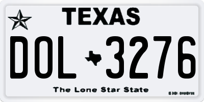 TX license plate DOL3276