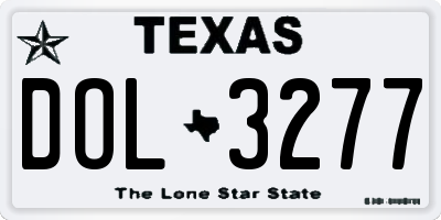 TX license plate DOL3277