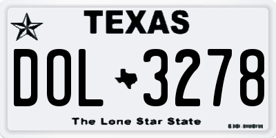 TX license plate DOL3278