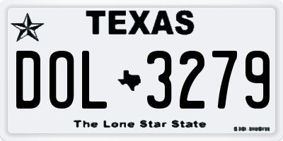 TX license plate DOL3279