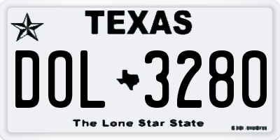 TX license plate DOL3280