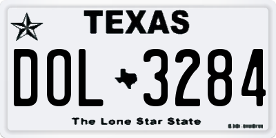 TX license plate DOL3284