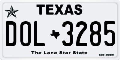 TX license plate DOL3285
