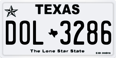 TX license plate DOL3286