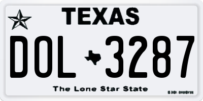 TX license plate DOL3287