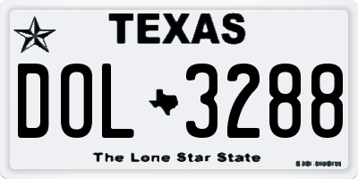 TX license plate DOL3288