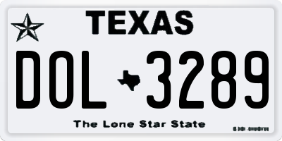 TX license plate DOL3289