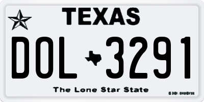 TX license plate DOL3291