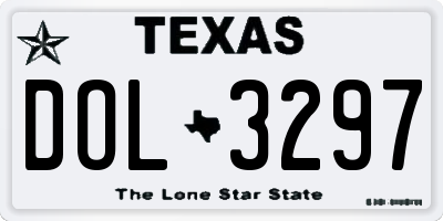 TX license plate DOL3297