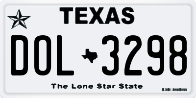 TX license plate DOL3298