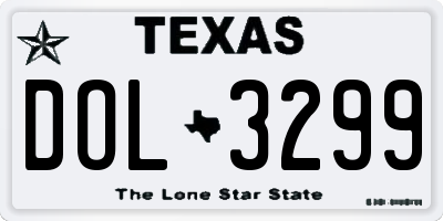 TX license plate DOL3299