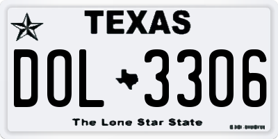 TX license plate DOL3306