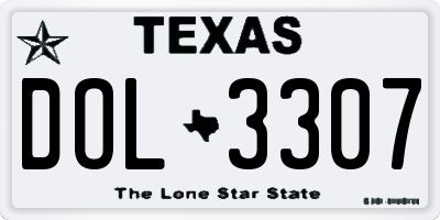 TX license plate DOL3307
