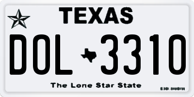 TX license plate DOL3310