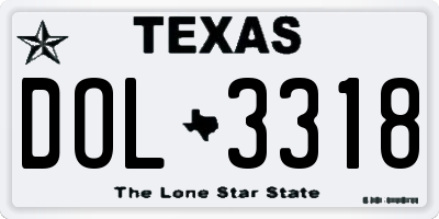TX license plate DOL3318