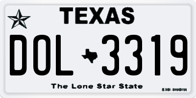 TX license plate DOL3319