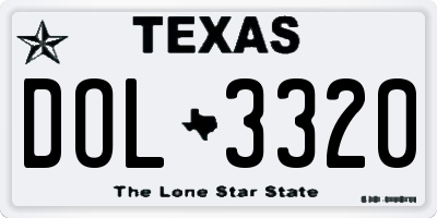 TX license plate DOL3320