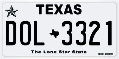 TX license plate DOL3321
