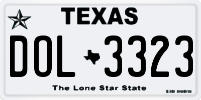 TX license plate DOL3323