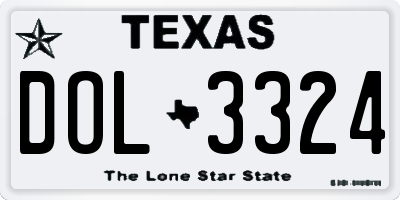 TX license plate DOL3324