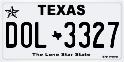 TX license plate DOL3327