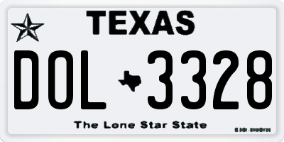 TX license plate DOL3328