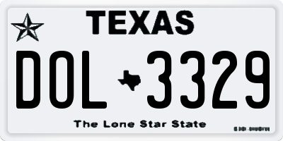 TX license plate DOL3329