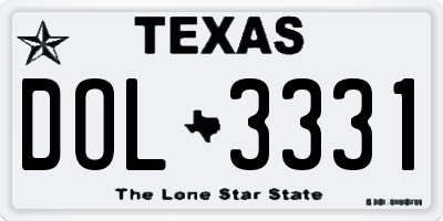 TX license plate DOL3331