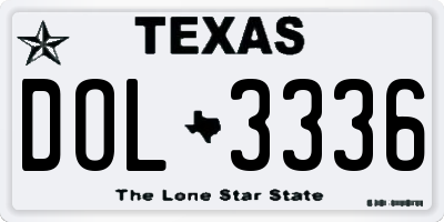 TX license plate DOL3336