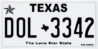 TX license plate DOL3342