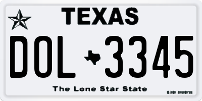 TX license plate DOL3345