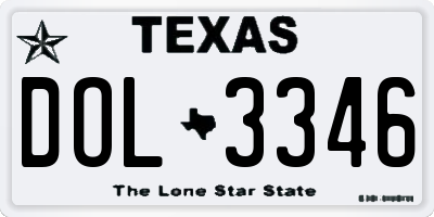 TX license plate DOL3346