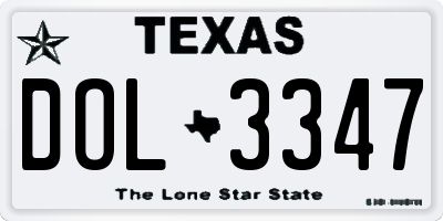 TX license plate DOL3347