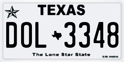 TX license plate DOL3348