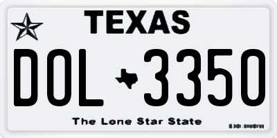 TX license plate DOL3350