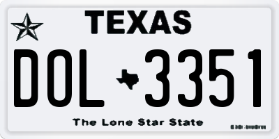 TX license plate DOL3351