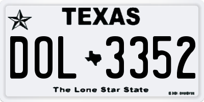 TX license plate DOL3352