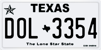 TX license plate DOL3354