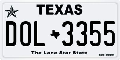 TX license plate DOL3355