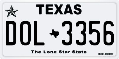 TX license plate DOL3356