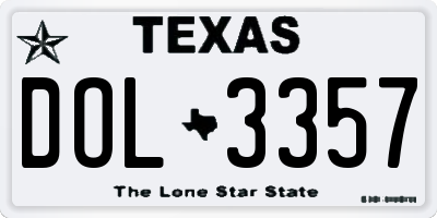 TX license plate DOL3357
