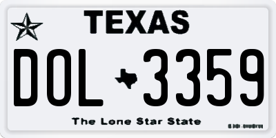 TX license plate DOL3359