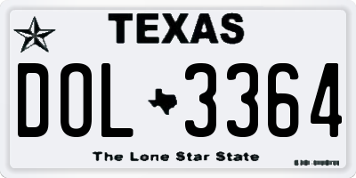 TX license plate DOL3364