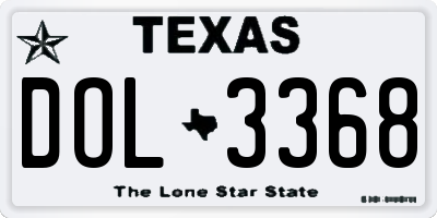 TX license plate DOL3368