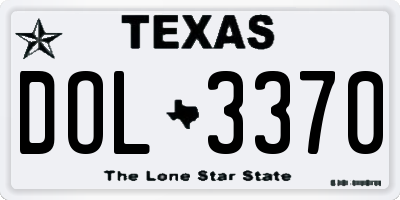 TX license plate DOL3370