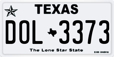 TX license plate DOL3373