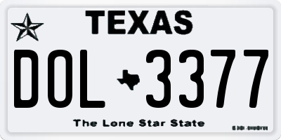 TX license plate DOL3377